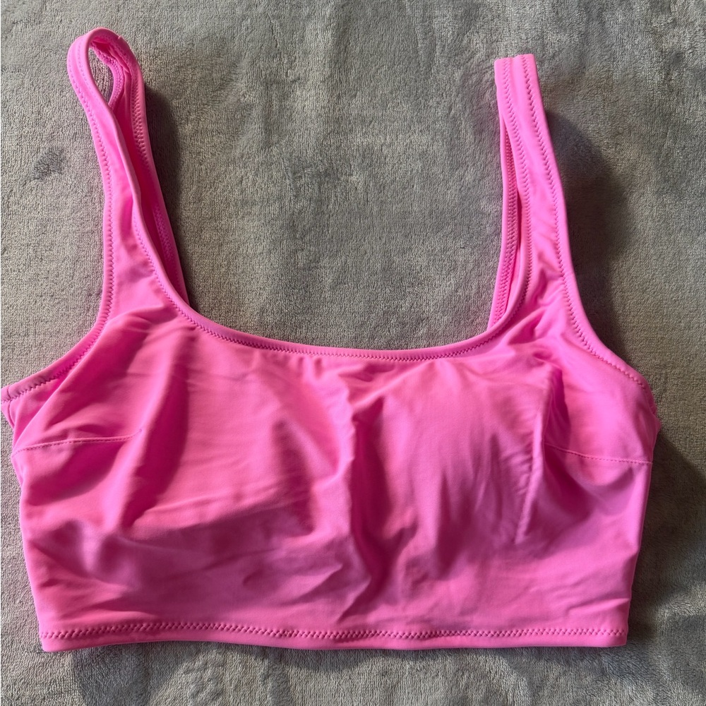 Aerie Vivid Pink Swim Sports Bra